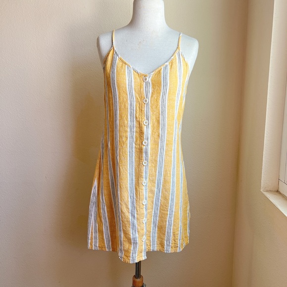 FOREVER 21 Contemporary Button Down Royal Blue Dress Sz L Long Rayon